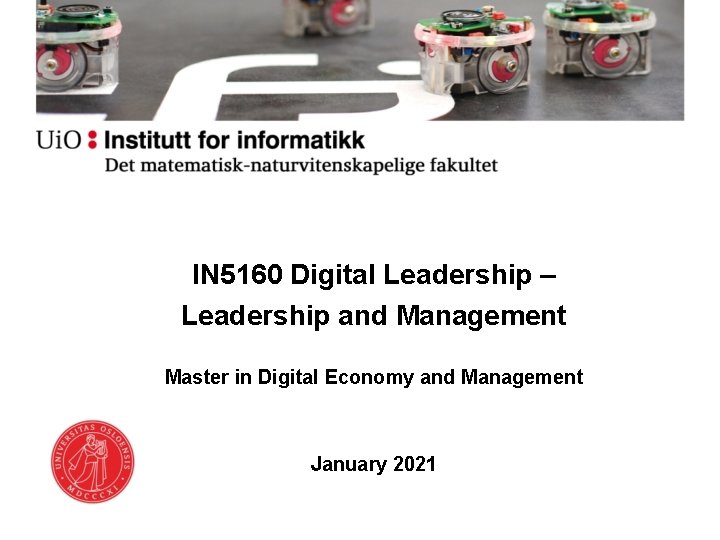 IN 5160 Digital Leadership – Leadership and Management Master in Digital Economy and Management