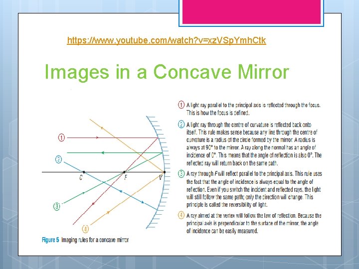https: //www. youtube. com/watch? v=xz. VSp. Ymh. Ctk Images in a Concave Mirror 