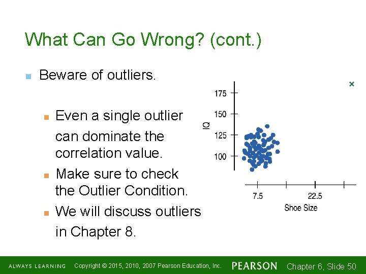What Can Go Wrong? (cont. ) n Beware of outliers. n n n Even