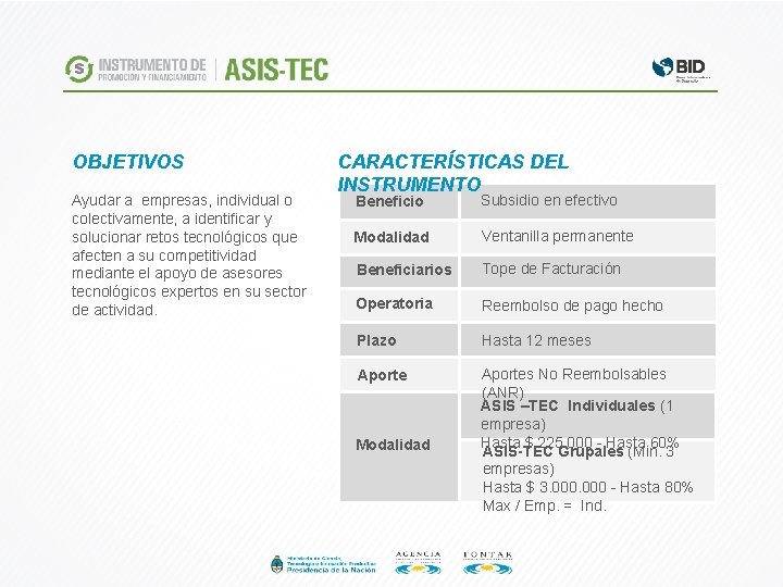 OBJETIVOS Ayudar a empresas, individual o colectivamente, a identificar y solucionar retos tecnológicos que