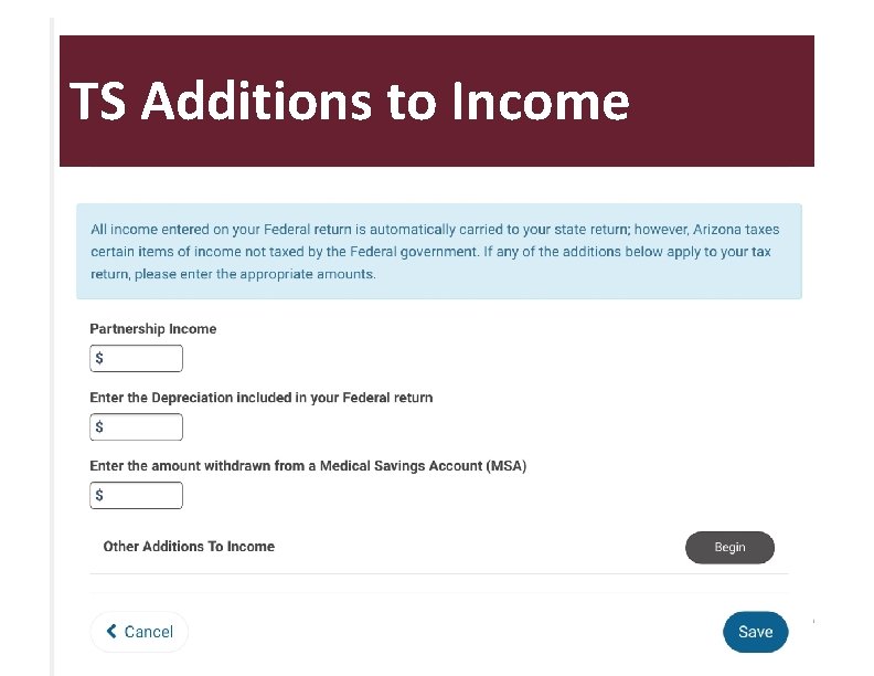 TS Additions to Income 