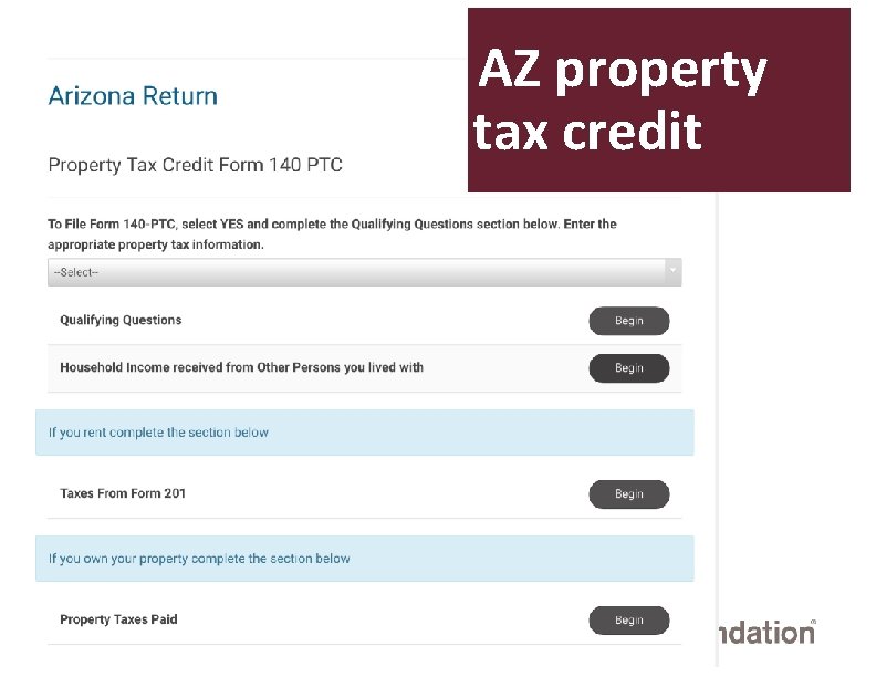 AZ property tax credit 36 