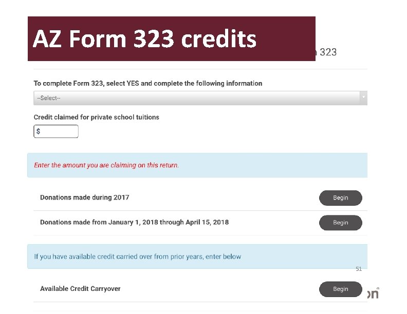AZ Form 323 credits 51 