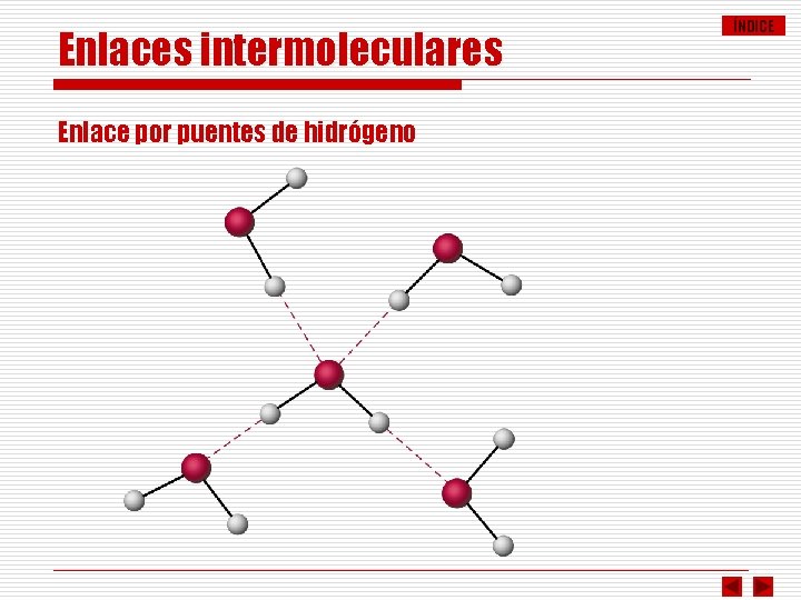 Enlaces intermoleculares Enlace por puentes de hidrógeno ÍNDICE 