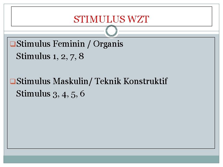 STIMULUS WZT q. Stimulus Feminin / Organis Stimulus 1, 2, 7, 8 q. Stimulus