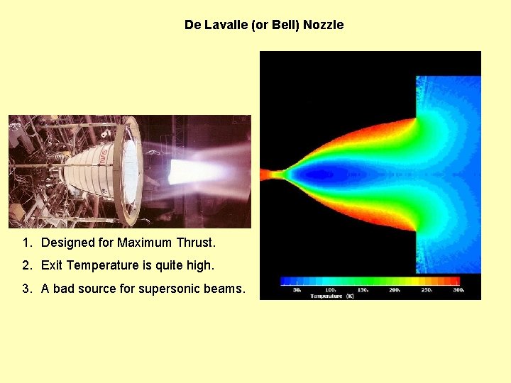 De Lavalle (or Bell) Nozzle 1. Designed for Maximum Thrust. 2. Exit Temperature is