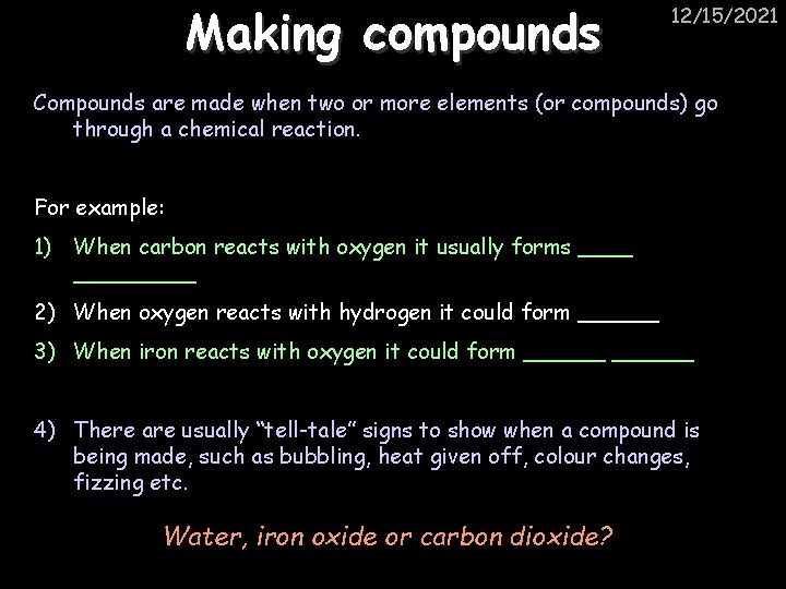 Forming Compounds Gcse Examples 12152021 Compounds and Mixtures W Richards Worthing High