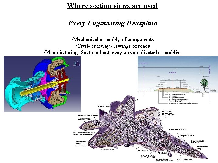 Where section views are used Every Engineering Discipline • Mechanical assembly of components •