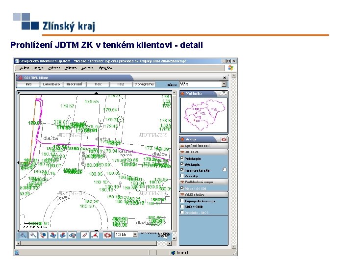 Prohlížení JDTM ZK v tenkém klientovi - detail 