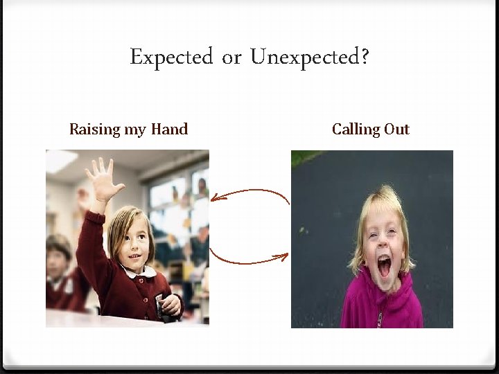 Expected or Unexpected? Raising my Hand Calling Out 