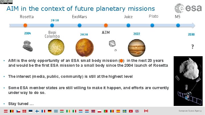 AIM in the context of future planetary missions Plato 2018 2020 ▪ AIM is