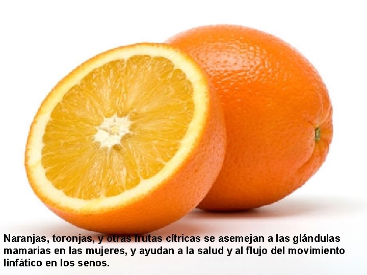 Naranjas, toronjas, y otras frutas cítricas se asemejan a las glándulas mamarias en las