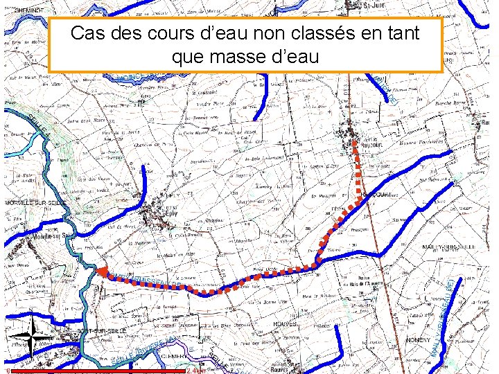 Cas des cours d’eau non classés en tant que masse d’eau • Carte zoom