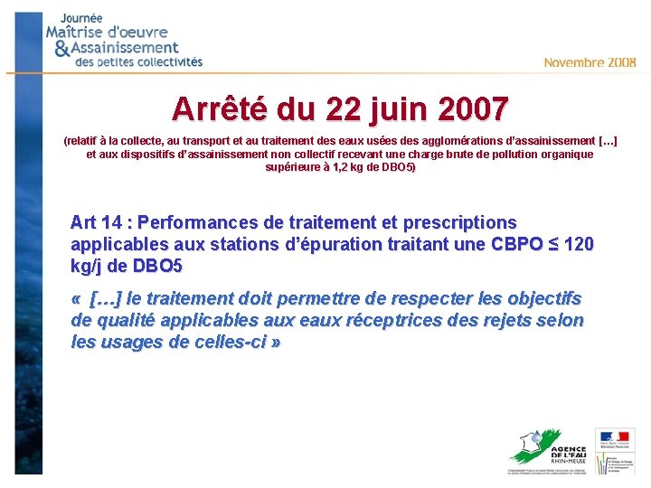 Arrêté du 22 juin 2007 (relatif à la collecte, au transport et au traitement