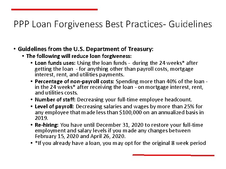 PPP Loan Forgiveness Best Practices- Guidelines • Guidelines from the U. S. Department of