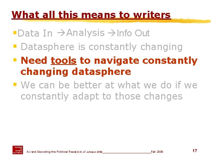 What all this means to writers §Data In Analysis Info Out § Datasphere is