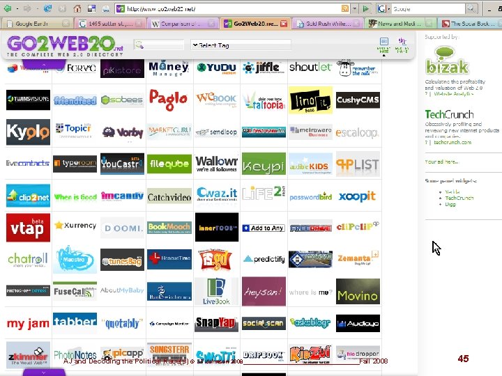 Go 2 Web 20. net AJ and Decoding the Political Race(s) © J. T.