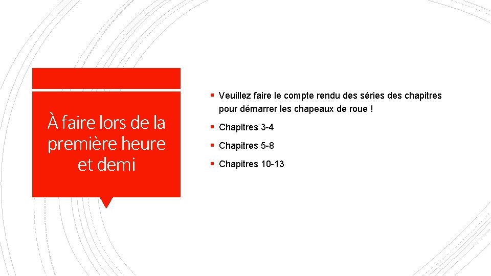 § Veuillez faire le compte rendu des séries des chapitres À faire lors de