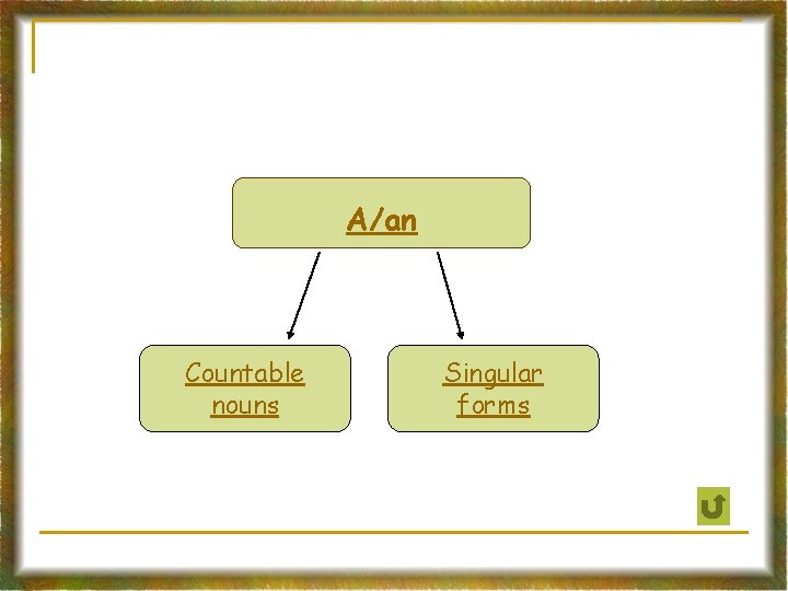 A/an Countable nouns Singular forms 