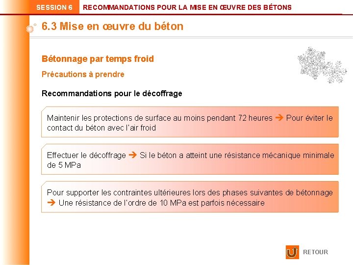 SESSION 6 RECOMMANDATIONS POUR LA MISE EN ŒUVRE DES BÉTONS 6. 3 Mise en