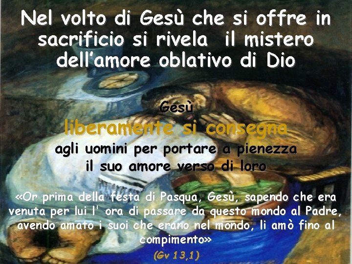 Nel volto di Gesù che si offre in sacrificio si rivela il mistero dell’amore