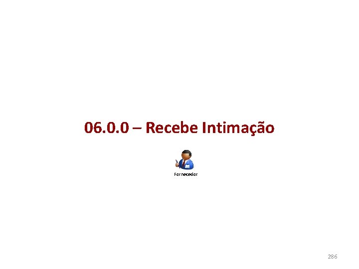 06. 0. 0 – Recebe Intimação Fornecedor 286 