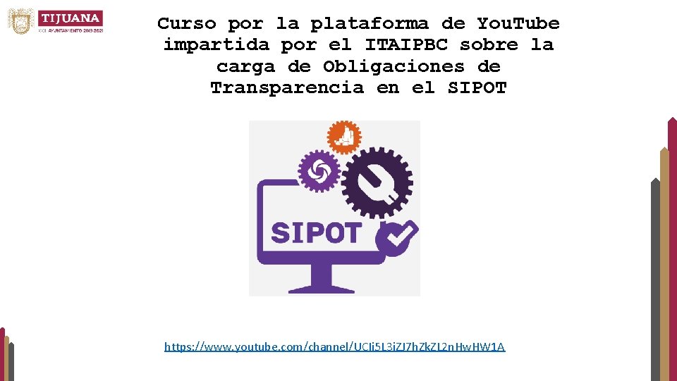 Curso por la plataforma de You. Tube impartida por el ITAIPBC sobre la carga