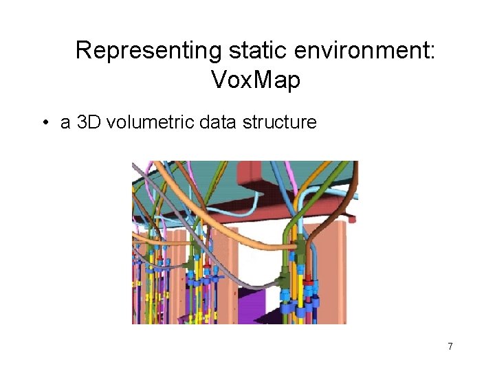 Representing static environment: Vox. Map • a 3 D volumetric data structure 7 