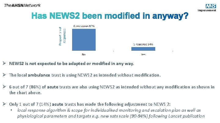 Ø NEWS 2 is not expected to be adapted or modified in any way.