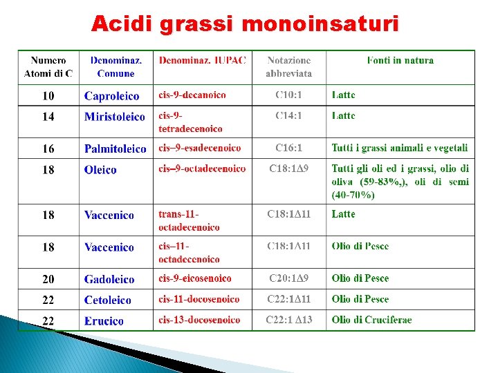 Acidi grassi monoinsaturi 