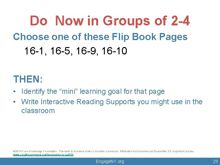 Do Now in Groups of 2 -4 Choose one of these Flip Book Pages