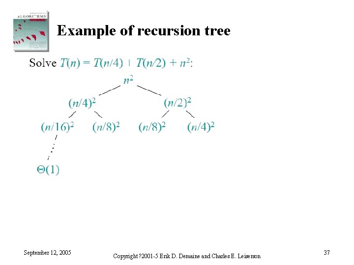 Example of recursion tree September 12, 2005 Copyright ? 2001 -5 Erik D. Demaine