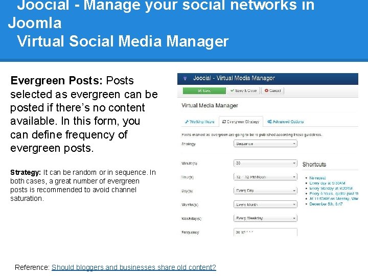 Joocial - Manage your social networks in Joomla Virtual Social Media Manager Evergreen Posts: