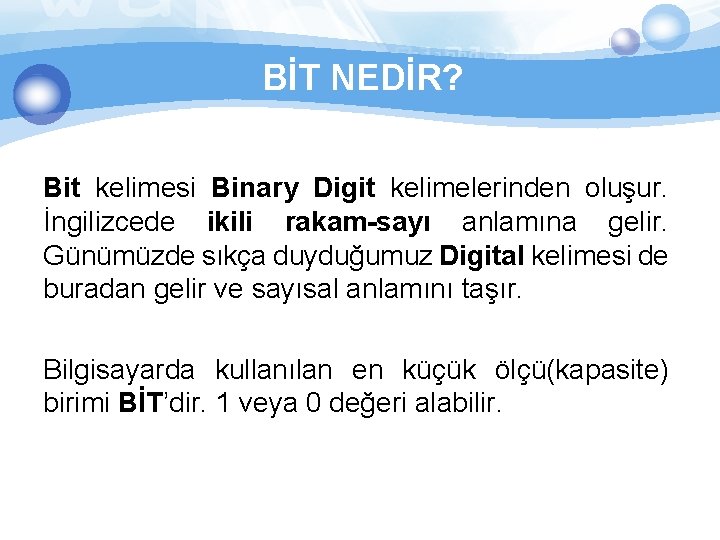 LOGO DEPOLAMA KAPASTE LLER Bilgisayarda bilgileri nereye kaydederiz