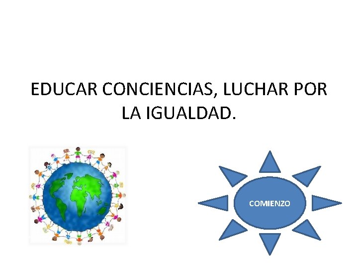 EDUCAR CONCIENCIAS, LUCHAR POR LA IGUALDAD. COMIENZO 