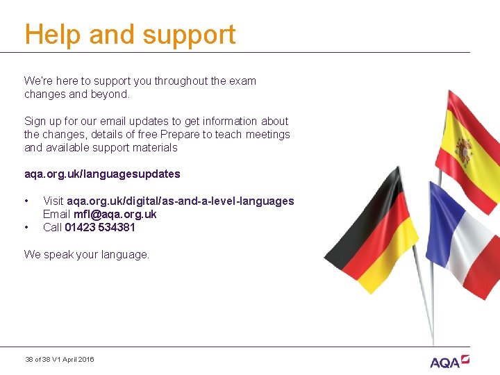 Help and support We’re here to support you throughout the exam changes and beyond.