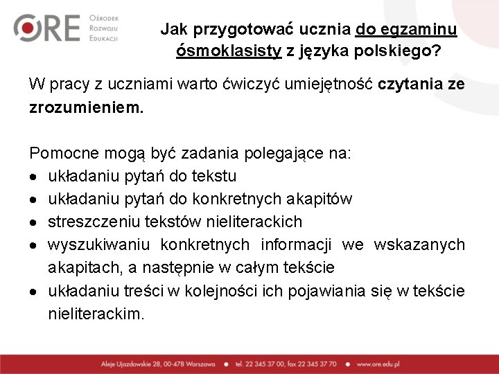 Jak przygotować ucznia do egzaminu ósmoklasisty z języka polskiego? W pracy z uczniami warto