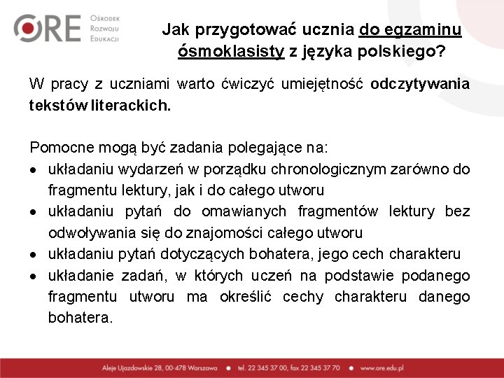 Jak przygotować ucznia do egzaminu ósmoklasisty z języka polskiego? W pracy z uczniami warto