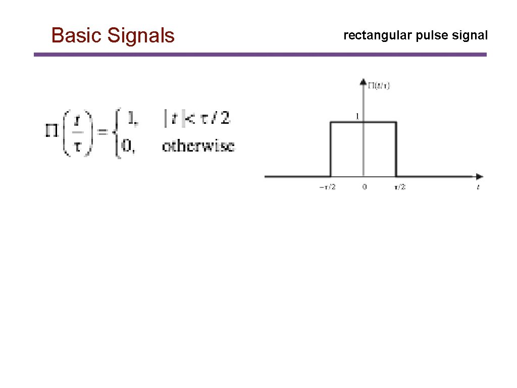 Basic Signals rectangular pulse signal 
