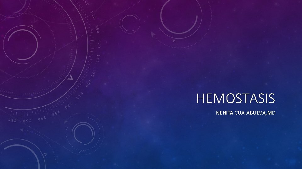 HEMOSTASIS NENITA CUA-ABUEVA, MD 