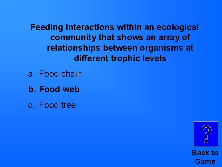 Feeding interactions within an ecological community that shows an array of relationships between organisms Feeding interactions within an ecological community that shows an array of relationships between organisms