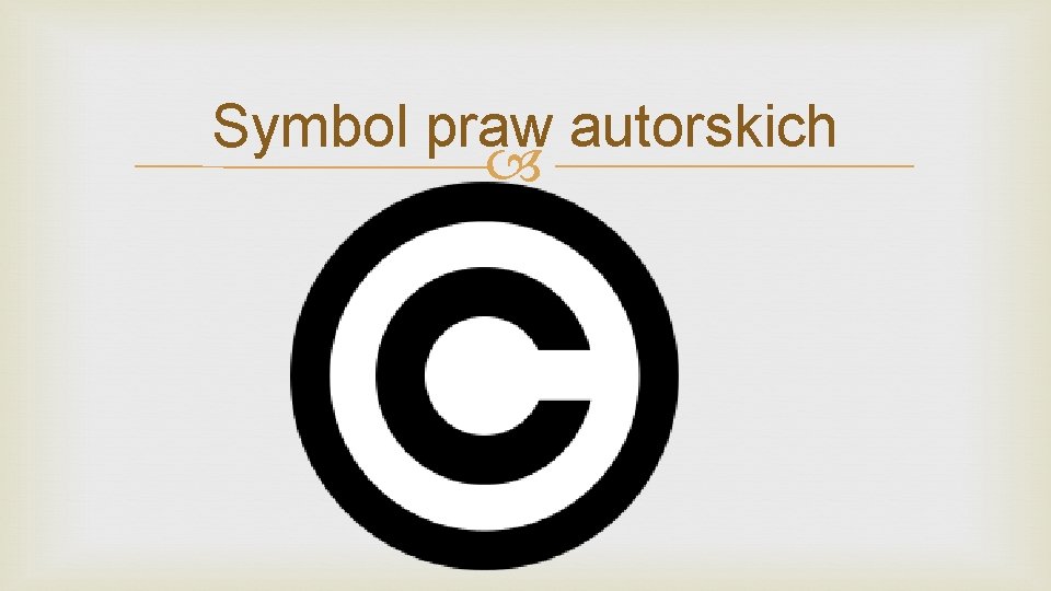 Symbol praw autorskich 