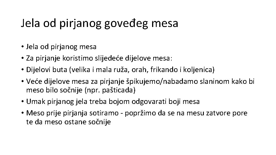 Jela od pirjanog goveđeg mesa • Jela od pirjanog mesa • Za pirjanje koristimo