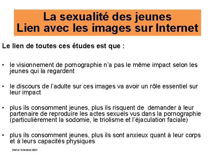 La sexualité des jeunes Lien avec les images sur Internet Le lien de toutes