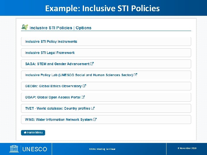 Example: Inclusive STI Policies UNESCO RRING Meeting in Vilnius & INNOVATION: CSW / GENDER