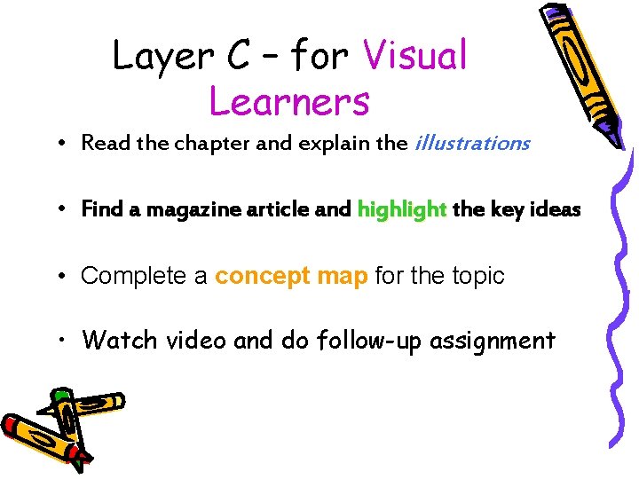 Layer C – for Visual Learners • Read the chapter and explain the illustrations