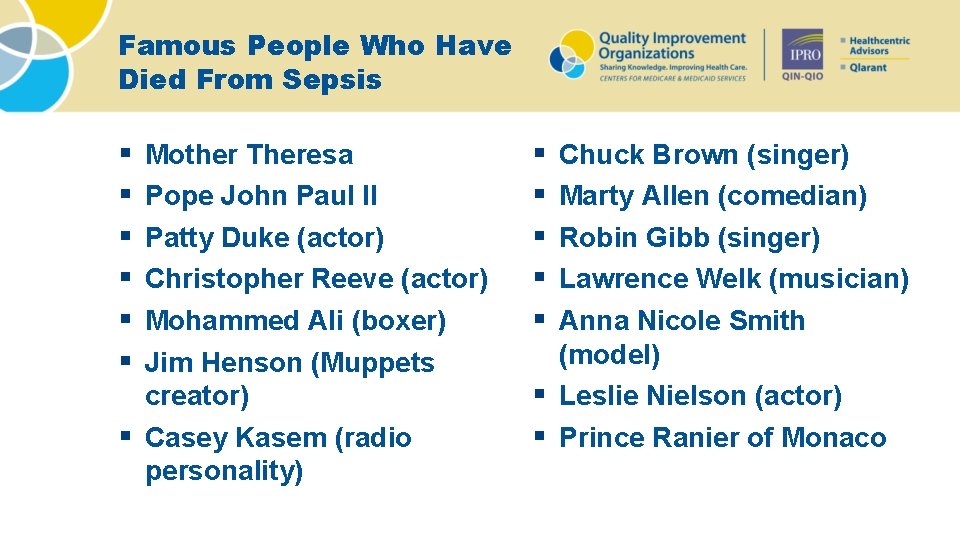 Famous People Who Have Died From Sepsis § § § Mother Theresa Pope John