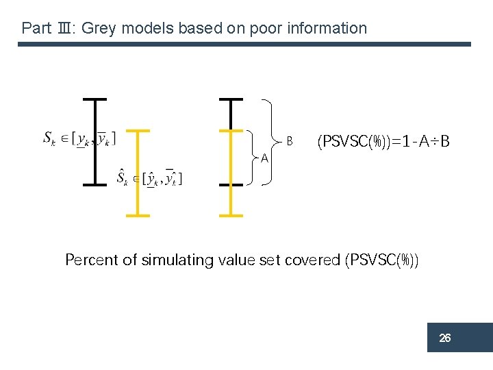 Part Ⅲ: Grey models based on poor information B (PSVSC(%))=1 -A÷B A Percent of