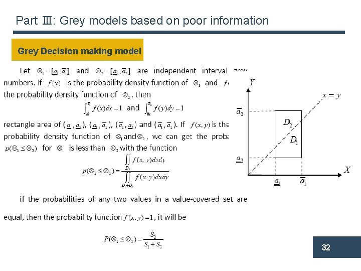Part Ⅲ: Grey models based on poor information Grey Decision making model 32 