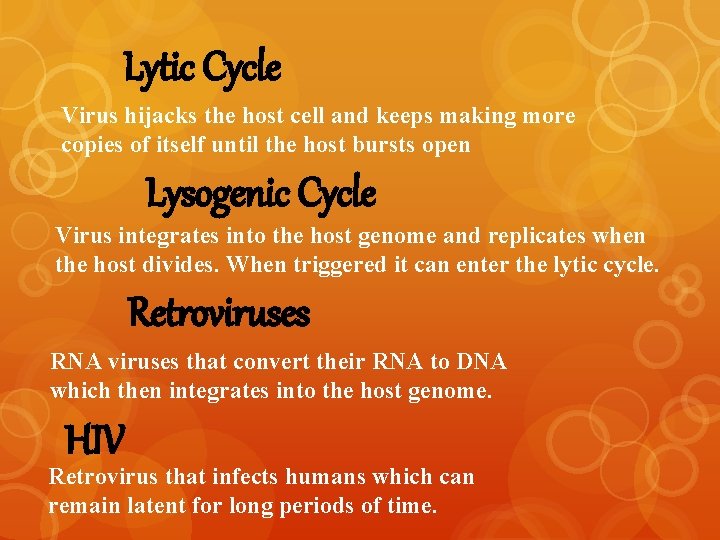 Lytic Cycle Virus hijacks the host cell and keeps making more copies of itself